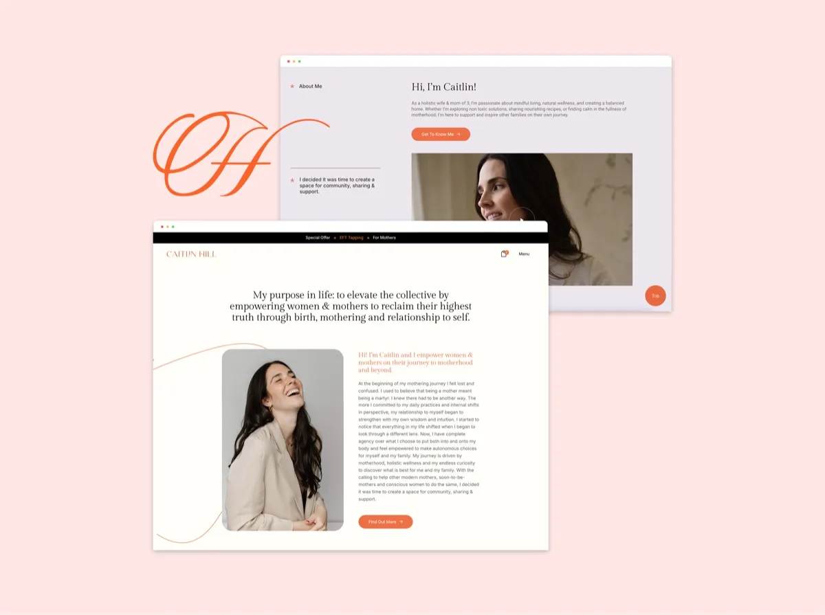 Caitlin Hill: website design and brand identity